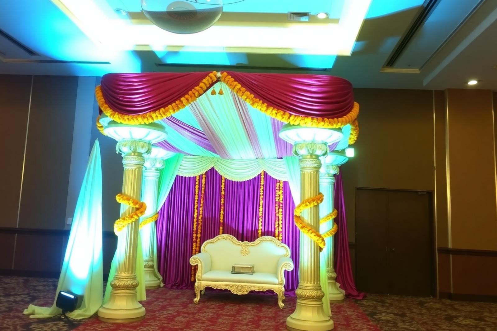 Grand mandap setup at banquet hall Palam Vihar Gurgaon